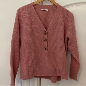 Size Medium Madewell Button V Neck Sweater
